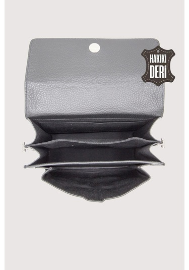 Hakiki Deri Kadın El Çantası Siyah Smr9022 Siyah