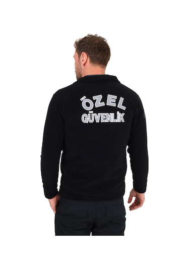 Moda Canel Yeni Tip Siyah Güvenlik Polar Armalı ve Sırt Nakışlı