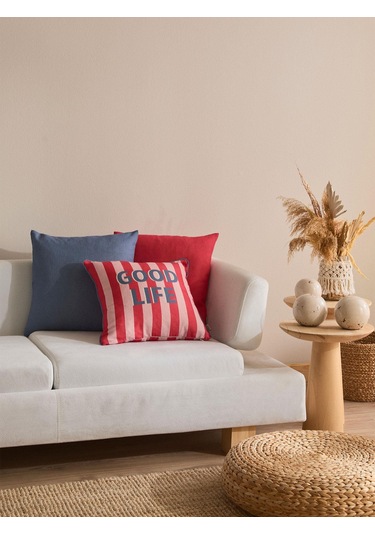 Colorbound 3'lü Kırlent Kılıf Seti Kırmızı