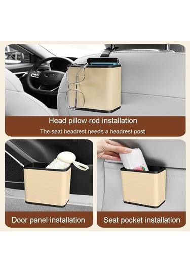 Çok Fonksiyonlu Araba Çöp Kovası Araba Koltuğu Arka Kapı Asılı Saklama Kutusu Gri