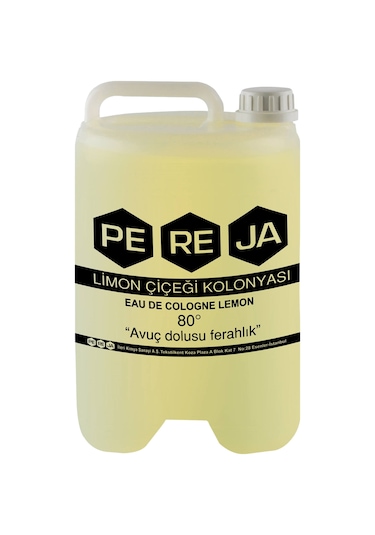 Pereja 80 Derece Limon Çiçeği Kolonyası Bidon 5 L