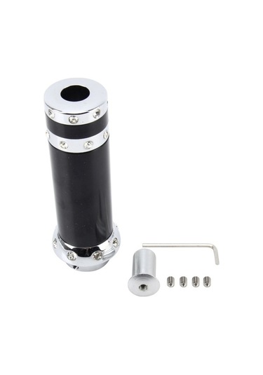 Wondernest Evrensel Alüminyum Gümüş-siyah Dekoratif Şerit El Freni Kolu Kapağı Ve Koruyucu Sapları Std