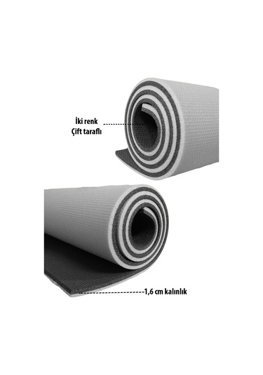 16 Mm Taşıma Askılı Çift Taraflı Iki Renk Kamp Pilates Minderi G