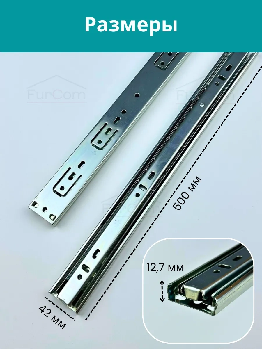 Furcom Çekmeceler İçin Bilyalı Raylar 500 8 Adet Komodin Kaydırakları 204795262 Diğer