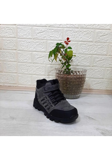 Black Sea 542 Füme Kürklü Fermuarlı Cırtlı Erkek Çocuk Bot 001