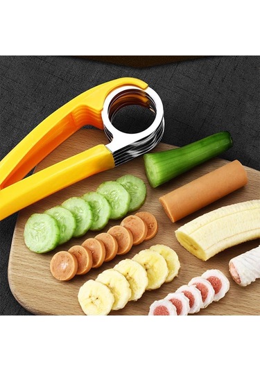 Mutfak Aletleri Muz Dilimleme Meyve Bıçağı Sebzeli Hotdog Salatalık Kesici Sarı