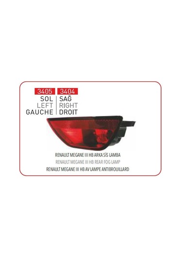 PLEKSAN 3405 SİS FARI ARKA SOL MEGANE III