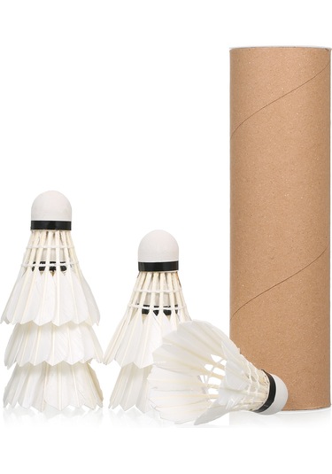 Vkemall 6 Adet Kork Baslı Plastik Badminton Topları - Beyaz/sarı Seçenekli Konik Paket