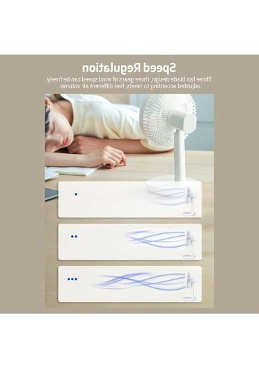 Pazly 6.5 Masaüstü Titreşimli Usb Şarjlı 3 Hızlı Fan, 4000mah Pil, Led Göstergeli, Siyah, Beyaz, Pembe