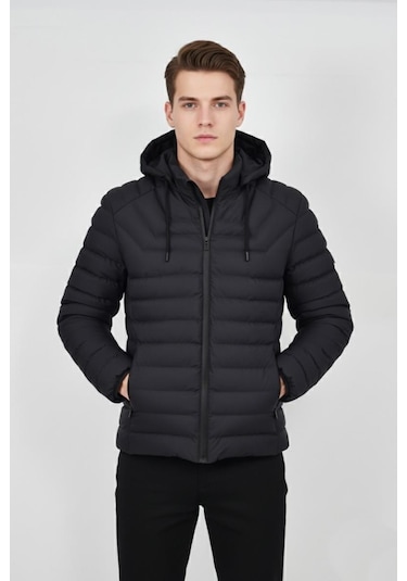 Erkek Kapüşonlu Spor Mont Regular Fit 3019 Bgl-st04897 Antrasit