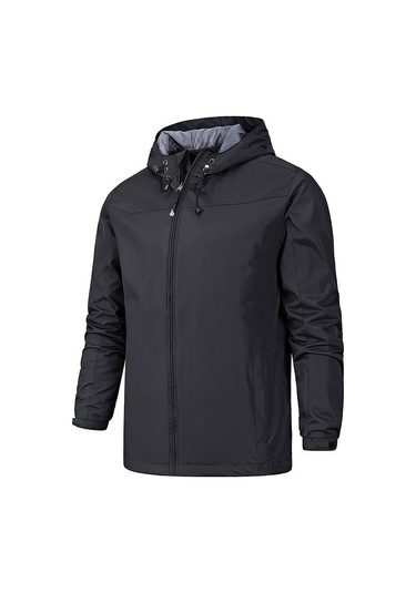 İlkbahar Ve Sonbahar İnce Kapüşonlu Rüzgar Geçirmez Dış Mekan Erkek Ceketi Yeşil