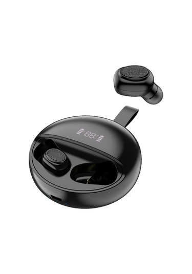 Qingmipy Yh-03 Siyah Tws Bluetooth 5.0 Kulaklık - Mini Gizli Spor Araç İçin - Akıllı Telefon Uyumlu - Sayısal Gösterge - 30 Saat Çalma Süresi