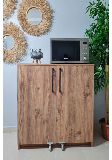Erzak Dolabı 2 Kapaklı 90 Cm Çok Amaçlı Dolap Atlantik Çam Atlantik Çam