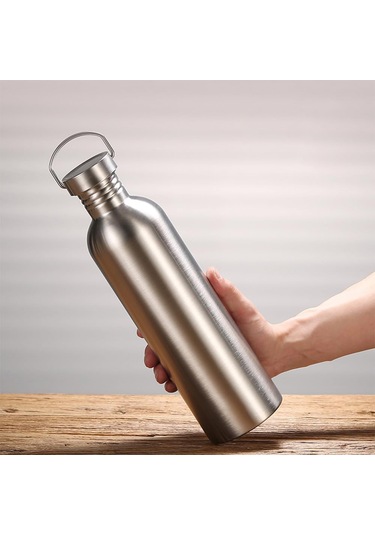 Paslanmaz Çelik Su Şişesi Tek Duvar Metal Su Şişesi Büyük Kamp Su Şişesi Tutamaklı Geniş Ağız Sızıntı Profili Hafif Spor K Yarışıklı Kupa 51 Oz Çelik