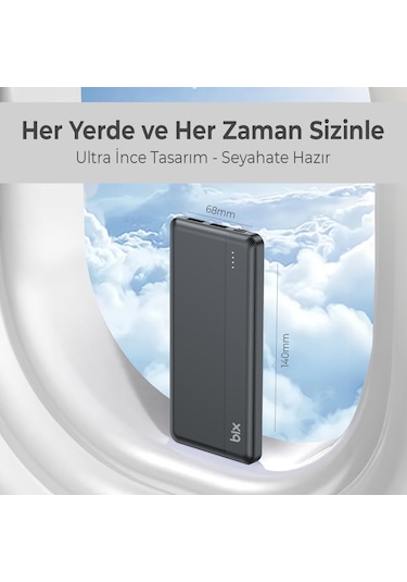 Bix Bxpb108 10000mah Çift Usb-a Çıkışlı Portatif Powerbank Siyah