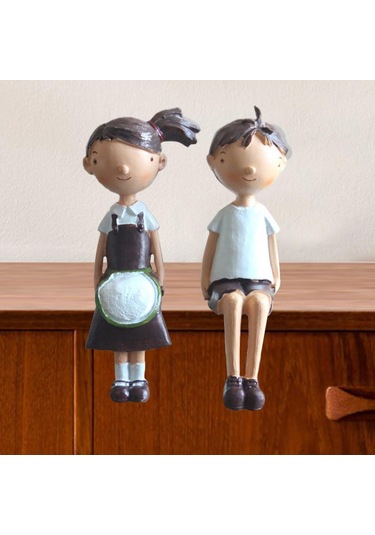 Homyl Reçine Masaüstü Süs Heykeli Çift Ev Ofis Oteller Için Orta