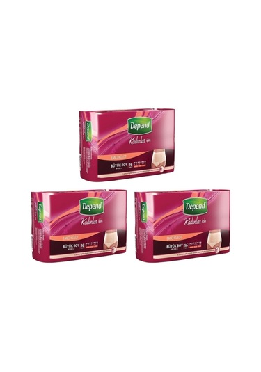 Depend Kadın Emici Külot Büyük Boy 3 x 16'Lı