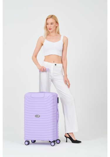 Keo-plus Lila Orta Boy Silikon Kırılmaz Pp Valiz Siyah