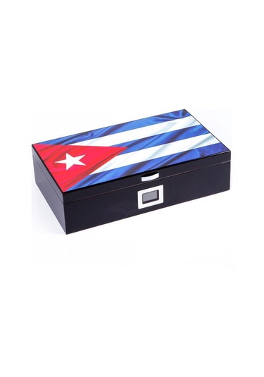 Premiumquality Cuban Flag Sedir Humidor Puro Kutusu