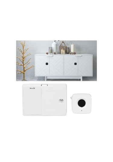 Geeroyoo Beyaz Yarı Gömülü Parmak İzi Çekmece Kilit - 360 Tanı, 0.5sn Hızlı Açma, Usb Acil Şarj, Anahtarsız Kullanım Pil Dahil Değil