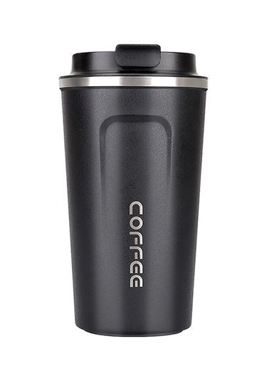 Xiyyadms 510ml Siyah 304 Çelik İki Katlı Vakumlu Termos Bardak, Araçta Ve Seyahatte Kullanım İçin Taşınabilir Kahve Fincanı Siyah