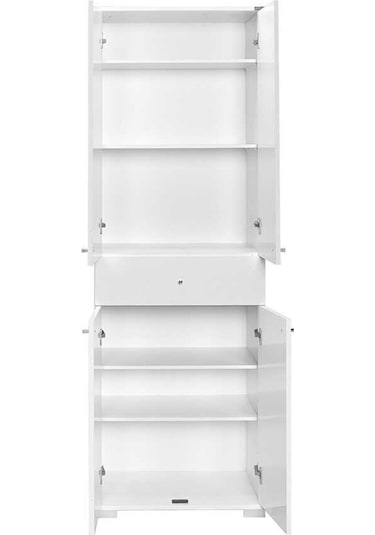 Diamond 4 Kapaklı Tek Çekmeceli Dolap-Lake Beyaz