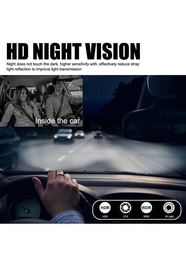 Gajeena Araba İki Lensli Dvr: Ön/iç 1080p Kayıt, 170 Geniş Açı, Gece Görüşü, 24 Saat Park Monitörü, 3.16" Ekran