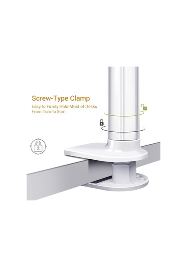 Yaleker 70cm Esnek Boyunlu Telefon/tablet Tutucu, 8cm Sıvama Somunu İle 4-10.6 İnç Cihazlar İçin, Beyaz Renkli Kişisel Kullanım Stendi