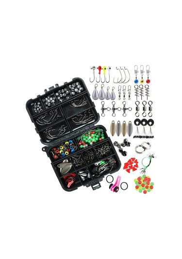 188 Parça Balıkçılık Aksesuar Seti - Metal Ve Plastik Malzeme - Taşıma Çantası Dahil