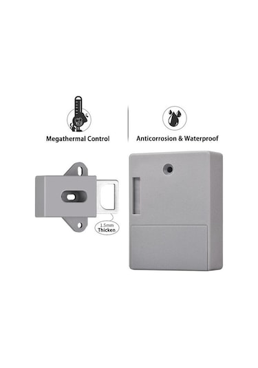 Pazly Gri Dijital Dolap Akıllı Elektronik Kilit Görünmez Sensör Kilidi Emid Ic Kart Çekmece Dolap Mobilya Donanım Myy Gri