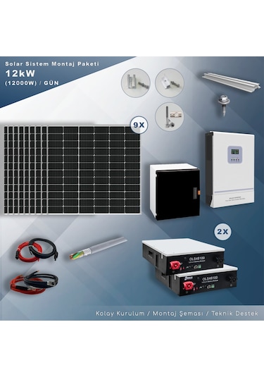 Matech 12 KW Solar Paket Sistem 12000W/gün