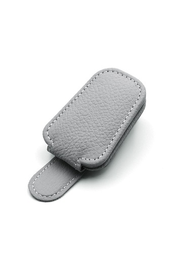 Youtek Araç İçi Güneşlik Gözlük Tutucu - Deri Gözlük Askısı, Gri Renk Gri