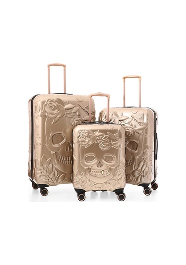 Ççs 5217 Kuru Kafa Polikarbon 3 Lü Valiz Seti-gold Altın