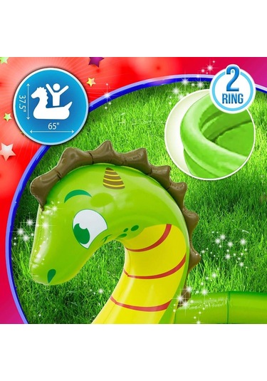 Yeşil Hayvan Figürlü Şişme Çocuk Havuzu, Bebek Yüzme Havusu, Yuvarlak Oyun Havuzu Yumuşak Tabanlı Yeşil