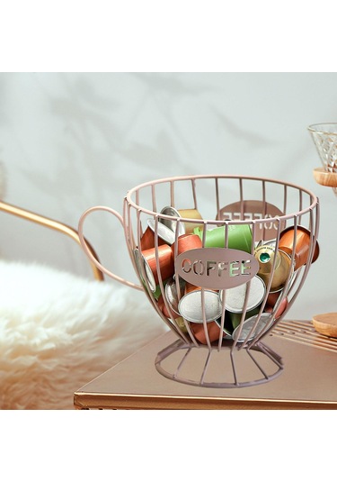 Suntek Kahve Kapsül Düzenleyici Depolama Sepeti Ekran Ev Dekoru Pembe