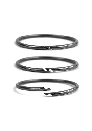 Homyl 10 Adet Bölünmüş Anahtarlık Yüzük Gevşek Siyah-35mm Siyah-35mm