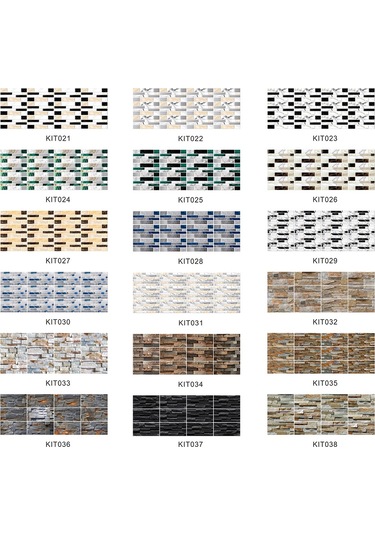 Sones 12 Adet 10 X 20 Cm Tuğla Desenli Kristal Film Parlak Fayans Sticker Zemin Stickerı Kit037 Diğer