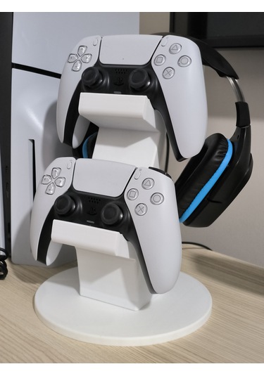 Ps5 2li Kol Tutucu + Kulaklık Standı 3 İn 1 Beyaz