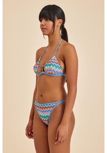 Hawaii Mavi Balensiz Üçgen Bralet Bikini Üst Mavi