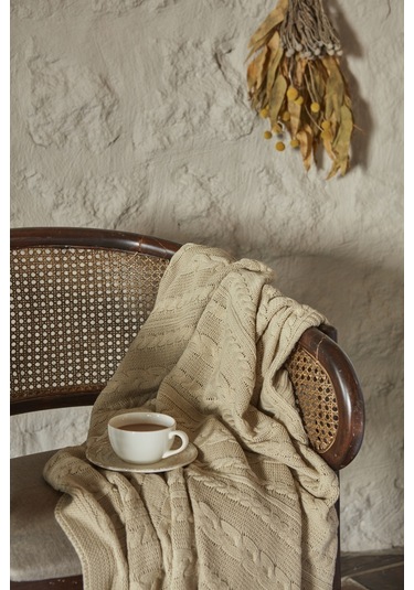 Karaca Home Conner Bej Püsküllü Throw Battaniye 130x170 Cm 200.22.14.0290