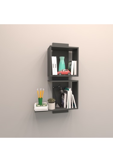 Rafkestir Artı Duvar Raf Set Antrasit ( Mat )