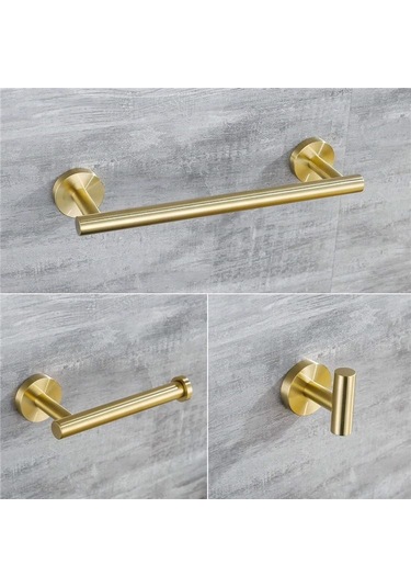 Tenfowee 304 Çelik Banyo Aksesuar Seti: Çanta Tutucu, Kağıt Torbası, Tek Çubuk Havlalıra, 4 Tane Kanca - Altın Renk, 40cm Altın Tenfowee 304 Çelik Banyo Aksesuar Seti: Çanta Tutucu, Kağıt Torbası, Tek Çubuk Havlalıra, 4 Tane Kanca - Altın Renk, 40cm Altın