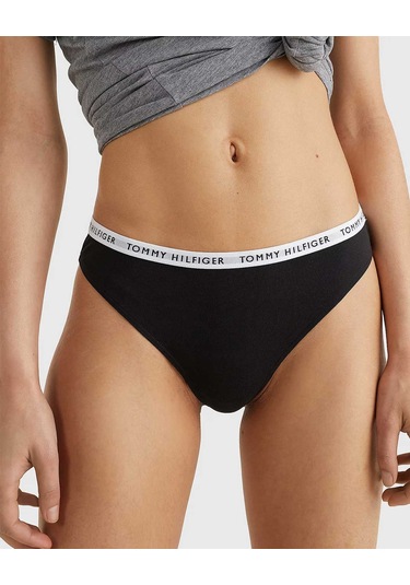 Black/Black/Black Kadın Tommy Hilfiger Thong Print 3’Lü Kadın Tan