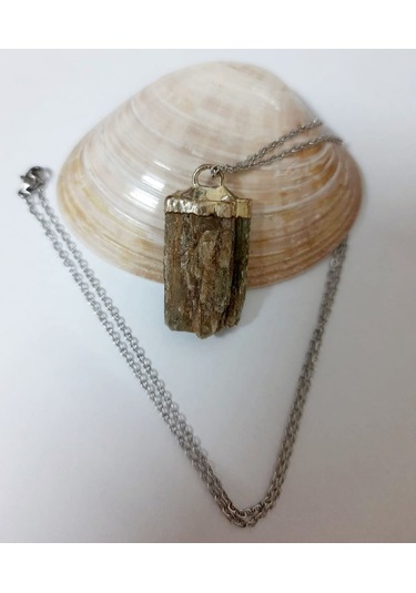 Soma Japon Yeşil Kyanit Taşı Kadın Kolye Gümüş