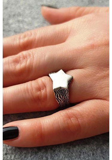 Antik Gümüş Kaplama Yıldız Şekilli El Yapımı Ayarlanabilir Unisex - 532260000 Çok Renkli