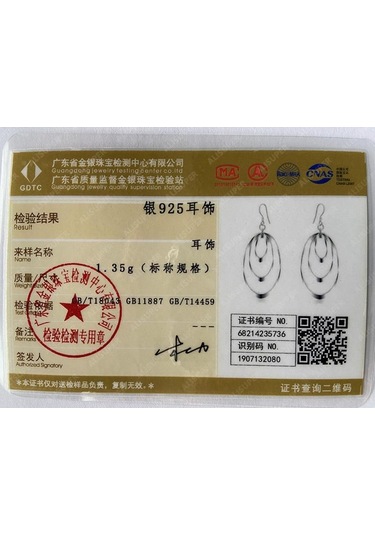 925 Ayar Gümüş Üç Yuvarlak Daire Damla Küpe Charm Takı