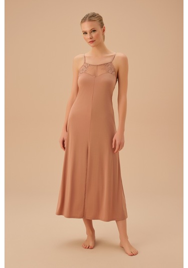 Suwen Swan Uzun Gecelik St4415613l023 Kahverengi