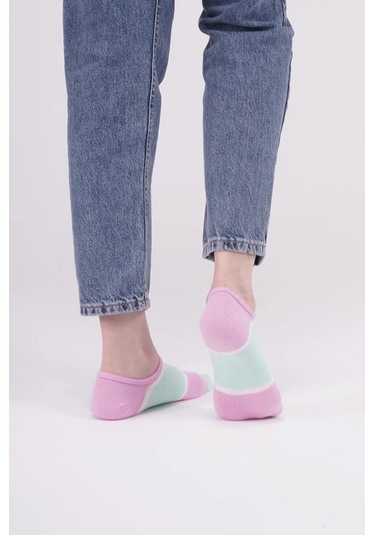 The Socks Company 162p 3 Çift Desenli Kadın Görünmez Çorap Çok Renkli