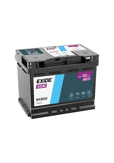 Exıde Ek620 12v 62ah 680a Start Stop Agm Akü Üretim Tarihi:2025