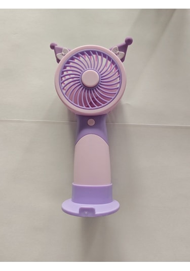 Mini El Fanı Şarjlı Telefon Tutuculu Figürlü 3 Kademeli Taşınabilir Vantilatör Masa El Tipi Serinletici Soğutucu